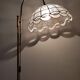 Mid Century Modern brass floor lamp with Capiz shell shade 1970s