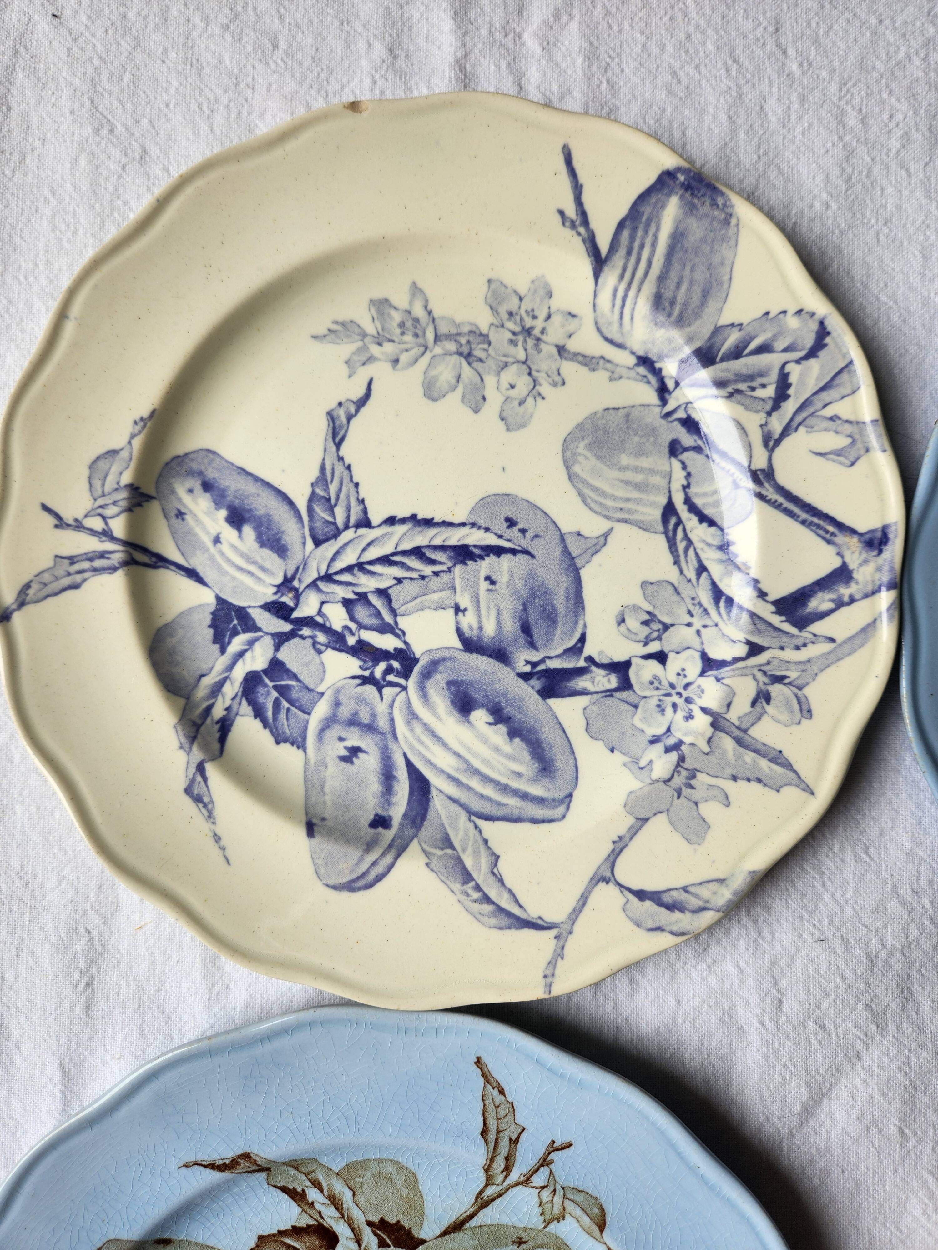 Plates x 4 English plates Brown Westhead Moore & Cie, Pomona decor, 1872. Rare.