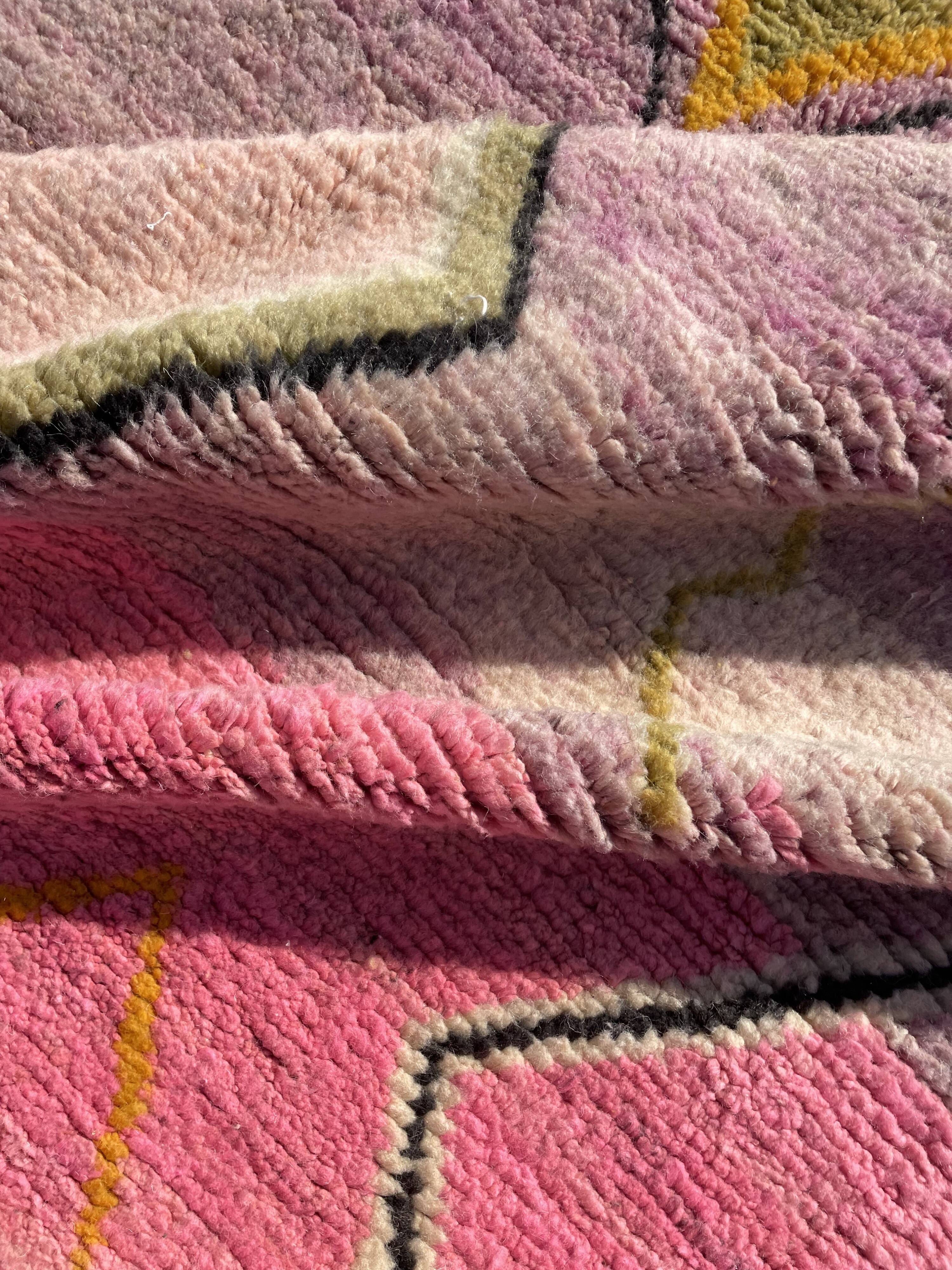 Berbere boujad pink carpet in wool