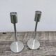 Pair of modernist aluminum candlesticks