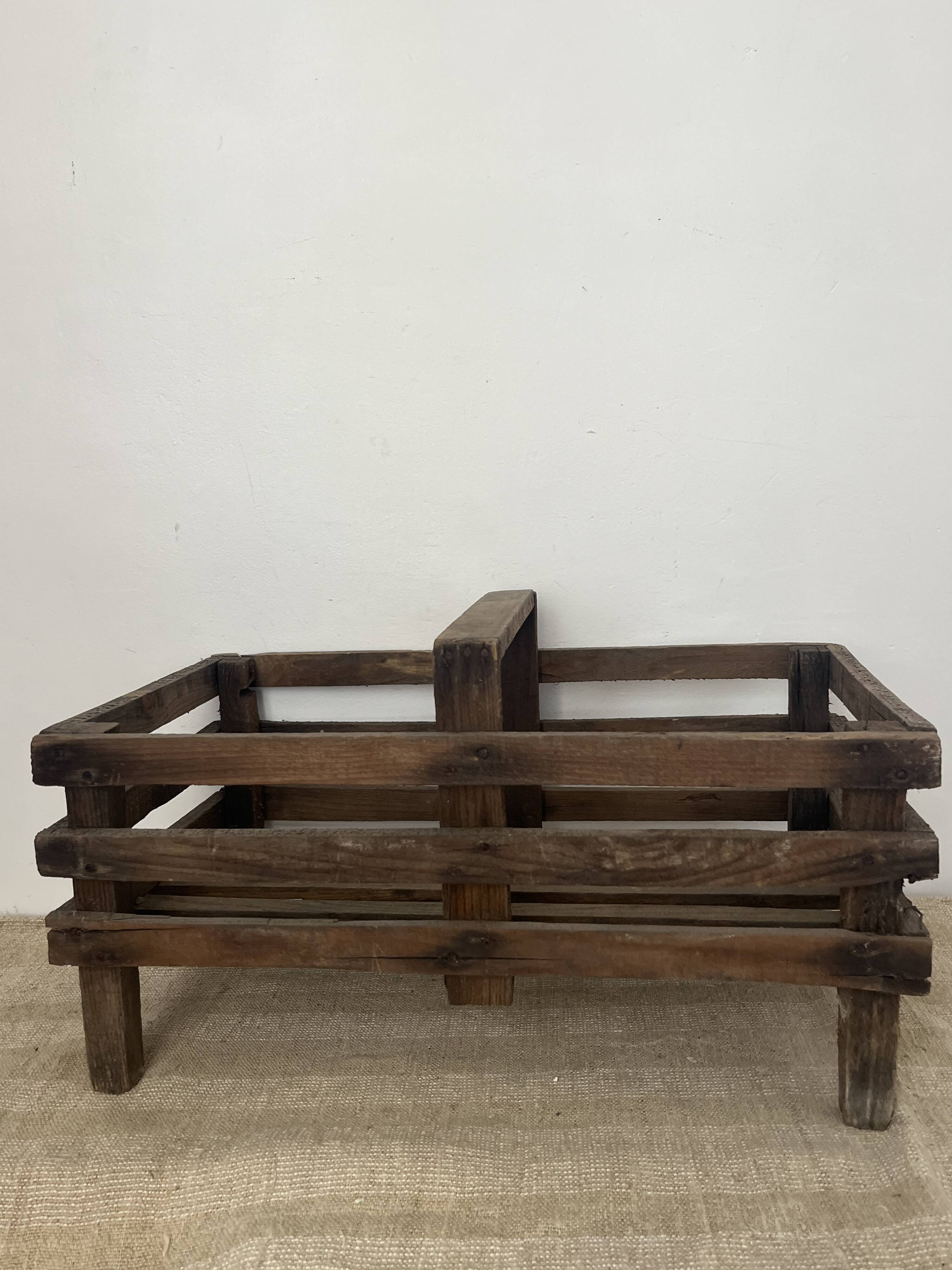 Wooden basket with shelves
