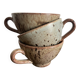 Set of 3 vintage speckled stoneware mugs