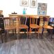 Series of 6 mismatched bistro chairs Baumann and Mahieu