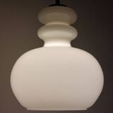 Vintage ceiling lamp Peill & Putzler in chrome and opal glass from the Space Age.