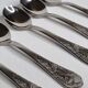 Set of six "Burgsil" stainless steel teaspoons with rabbit decoration