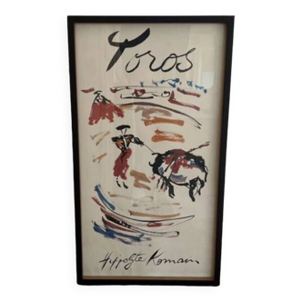 “Toros” poster by Hippolyte Romain - 51x91cm