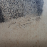 Portrait of a young woman The large ornament drawing signed circa 1800-1830 57x46 cm SB