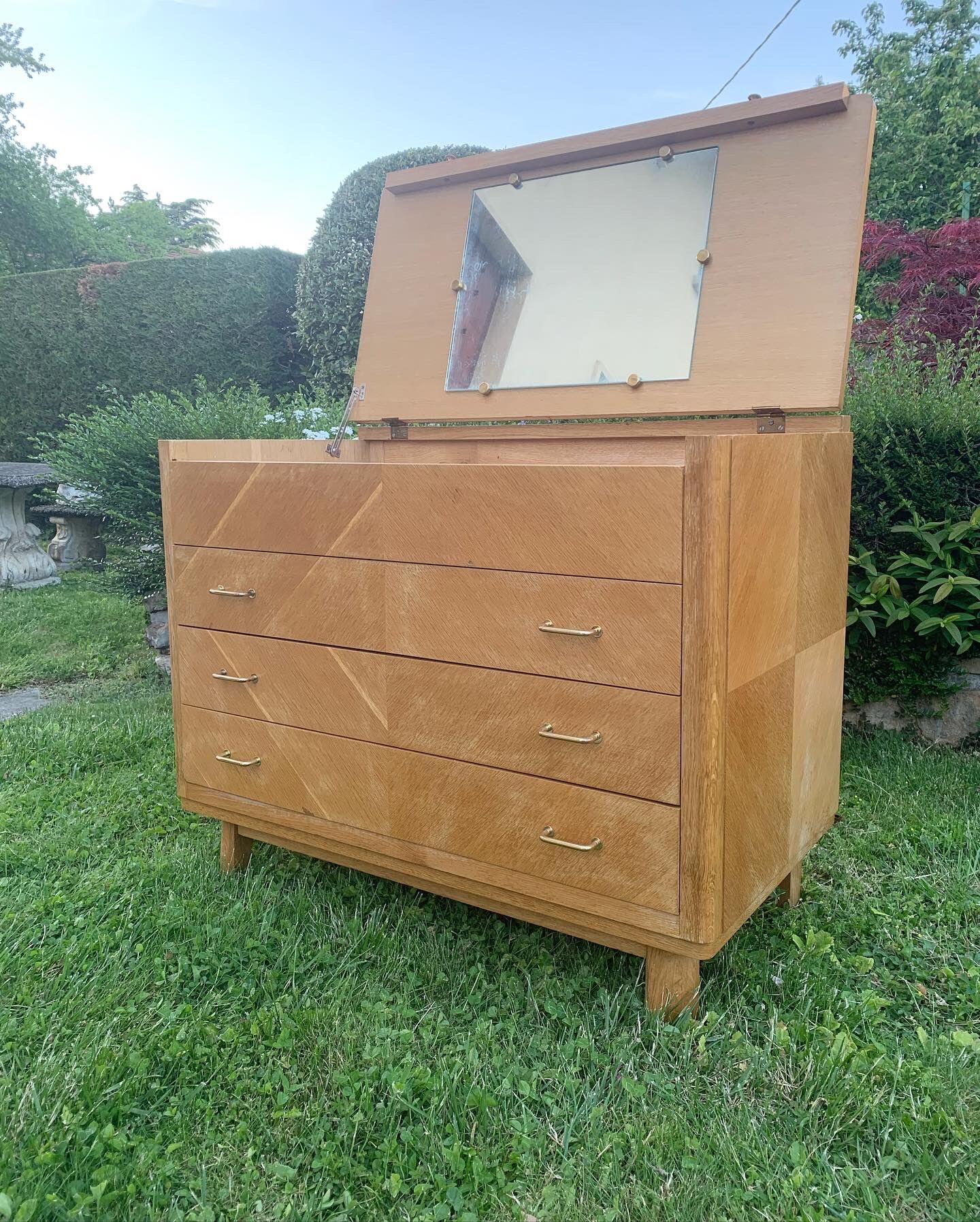 Dresser / dressing table vintage light wood 60s