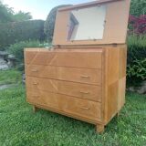 Dresser / dressing table vintage light wood 60s