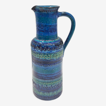Vase en céramique bleu Rimini postmoderne par A. Londi et F. Montelupo pour Bitossi