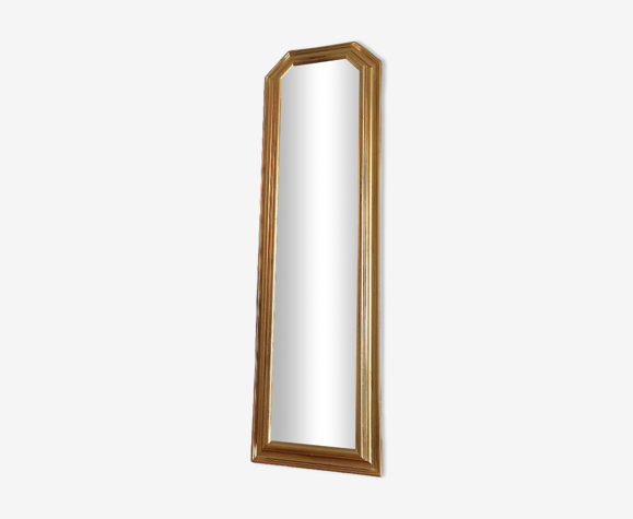 Miroir cadre moulure bois doré patiné 29x100cm
