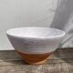 Duo of white ceramic pottery bowls wabi sabi