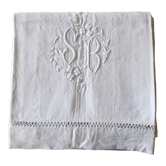 Old linen sheet embroidered