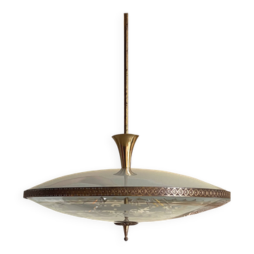 Mid-Century Italian Chandelier in style di Pietro Chiesa, 50s