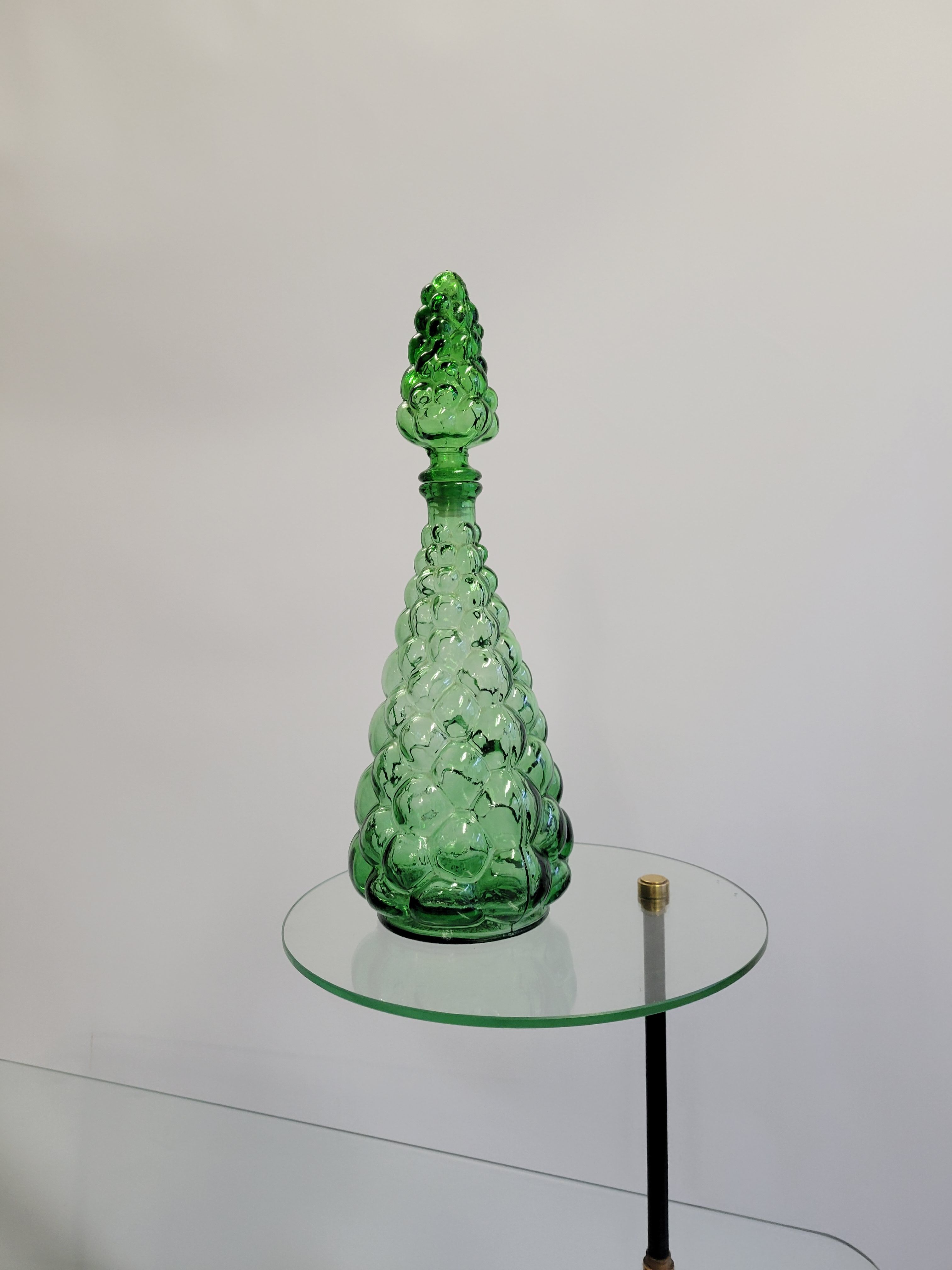 Green Empoli bubbles decanter