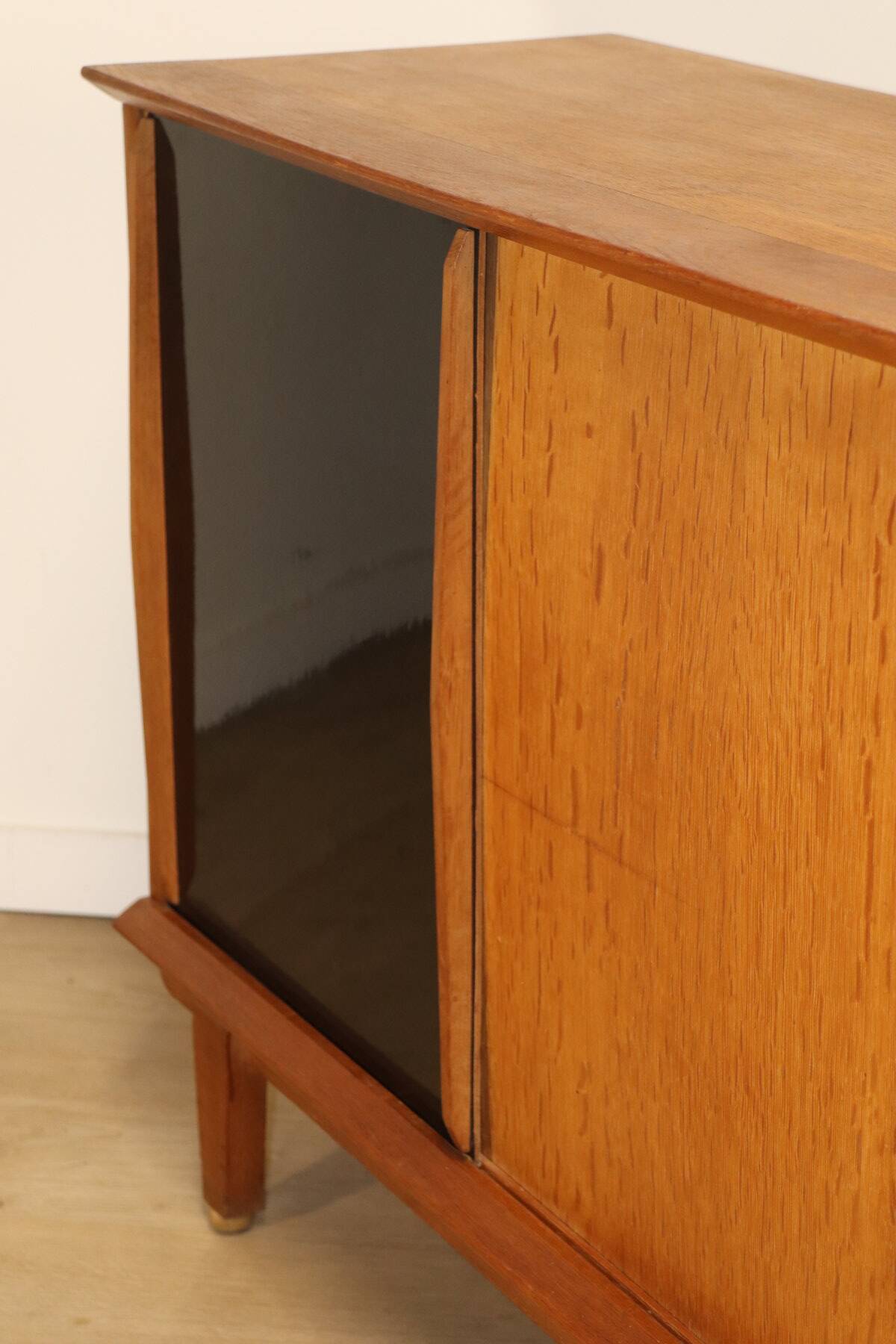 Vintage side table with sliding doors, 1960