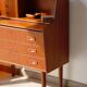 Danish vintage teak secretary | Restored Scandinavian desk