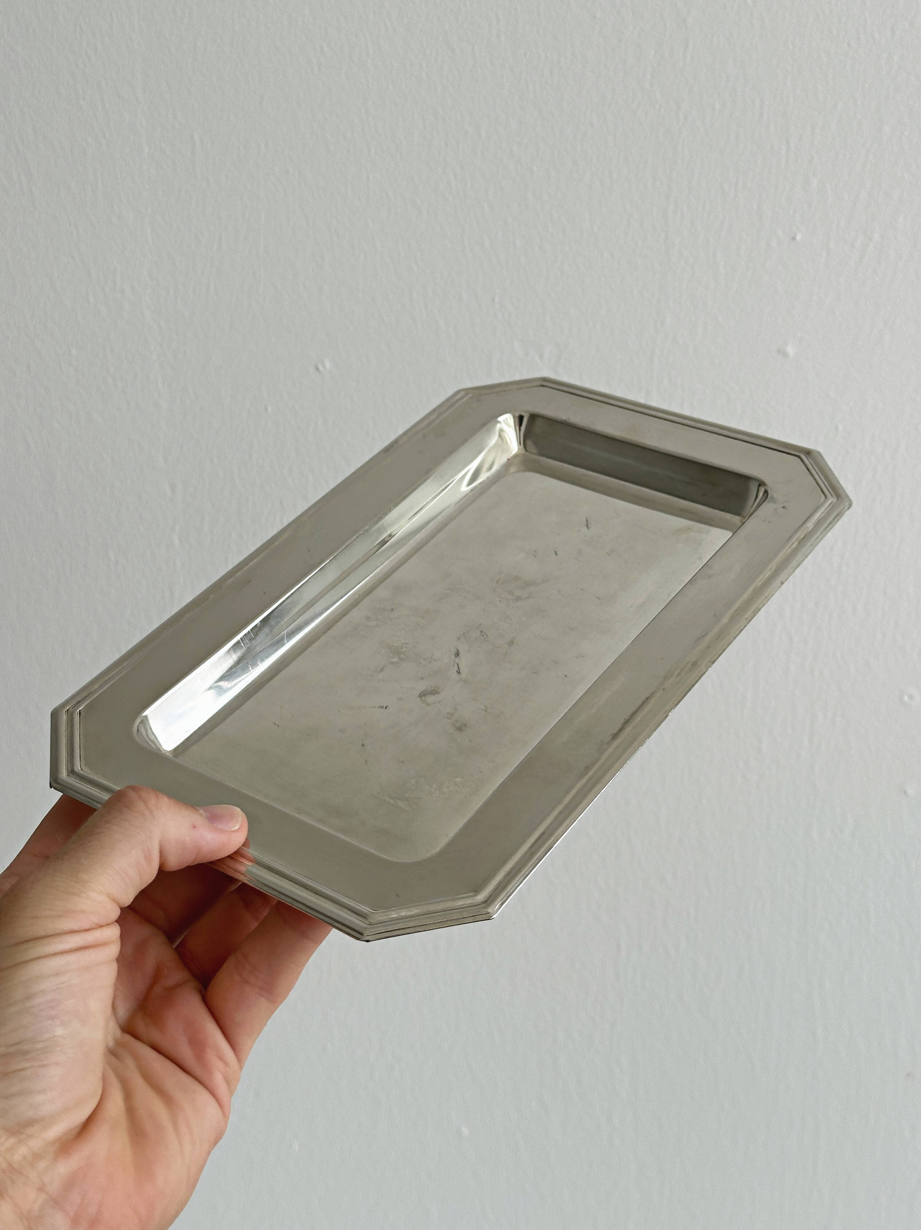 Small vintage stainless steel tray
