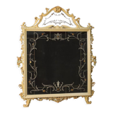 Italian lacquered mirror with floral decorations from 20th century