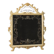 Miroir laqué italien avec des décorations florales du 20ème siècle