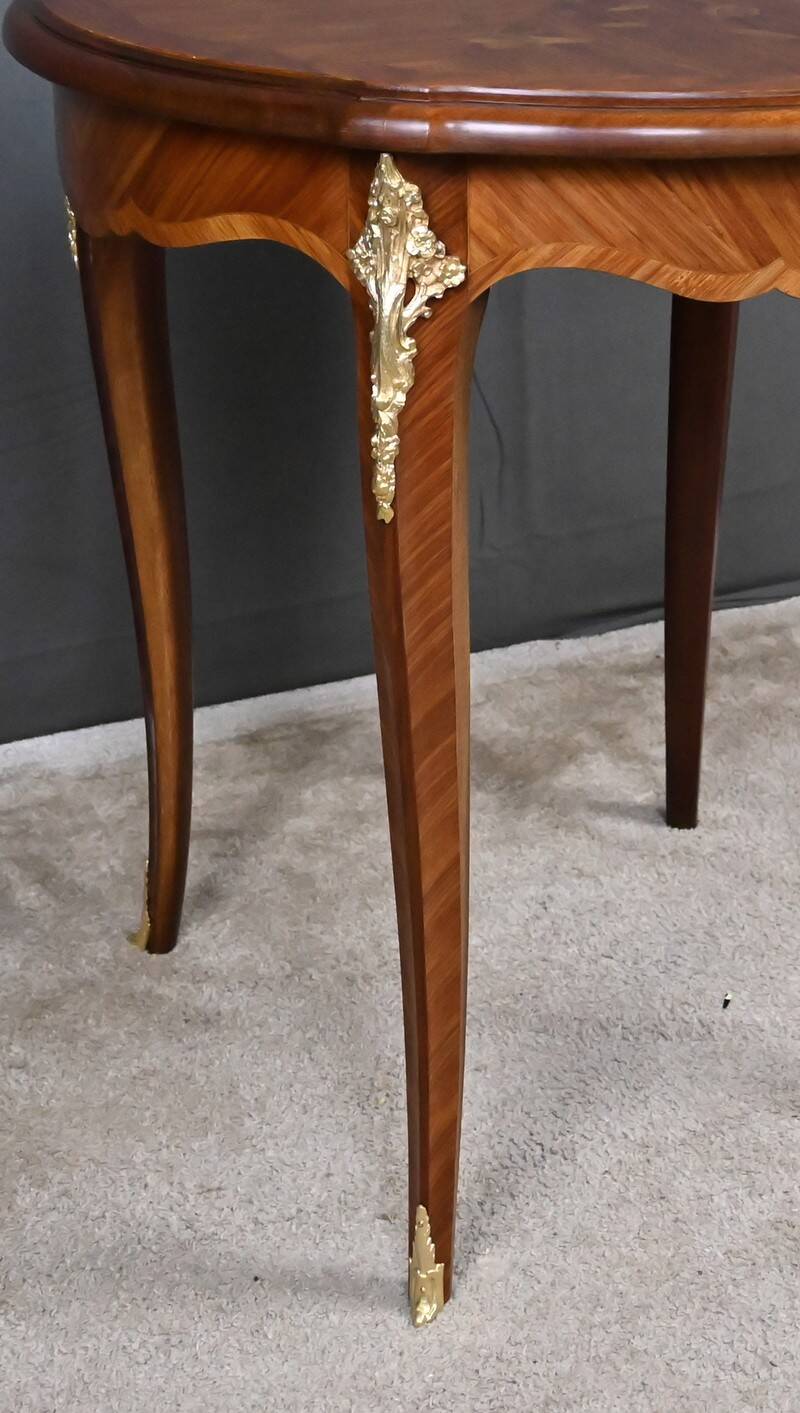 Rosewood marquetry coffee table, Louis XV style – Mid 20th century