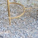 70s Neoclassical Style Coffee Table in Gilded Brass with Mahogany Veneer Top