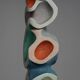Sculpture en bois polychrome abstraite, attribuée à Ivan Stoyanov, Bulgarie, 1981