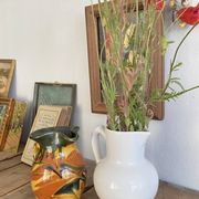Enamelled earthenware pitcher, Danish style
