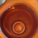 Vintage iridescent orange glass vase, 70s design