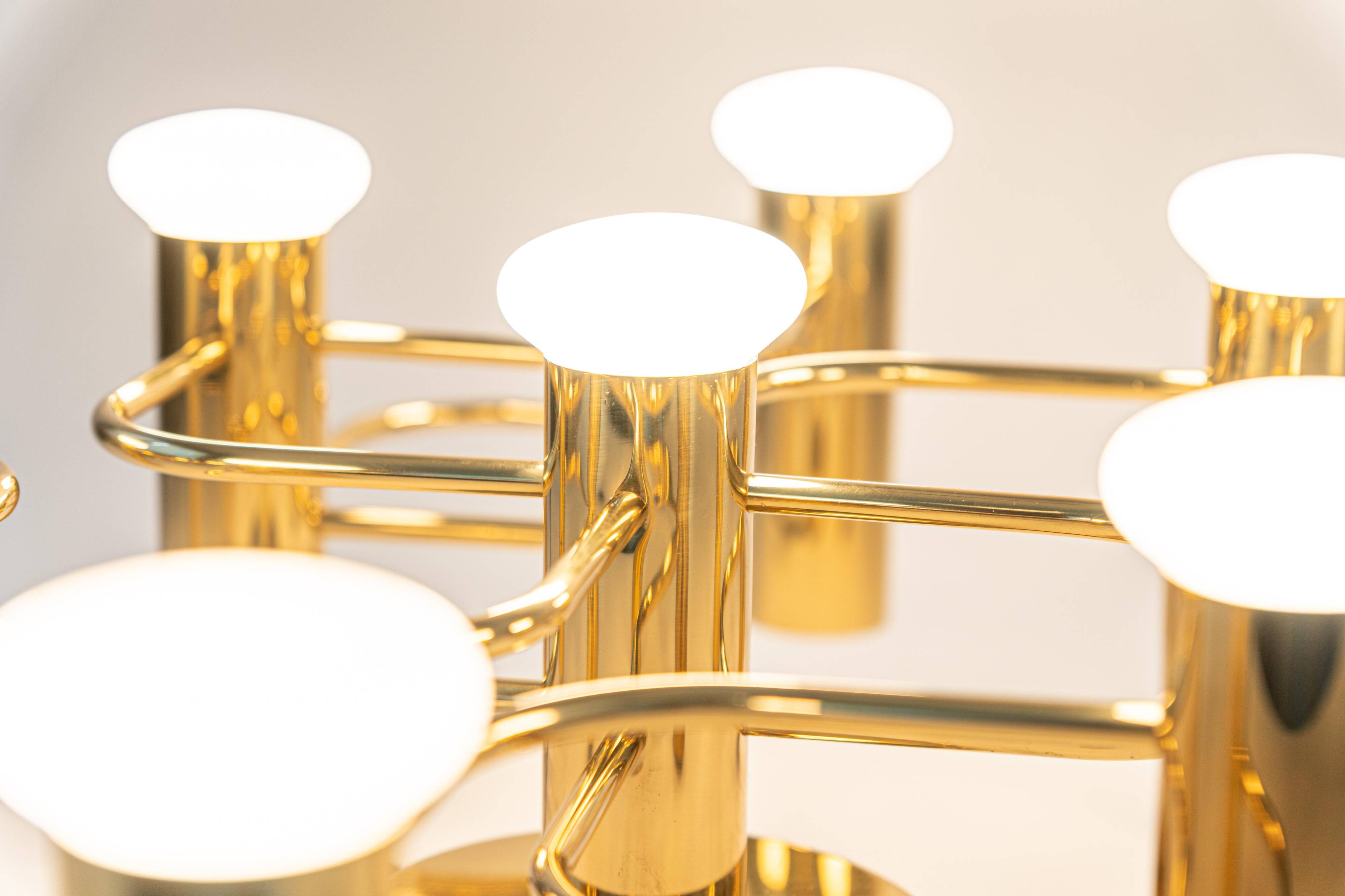 1 of 2 Sciolari Leola wall-mounted ceiling light in brass, Germany, 1970s