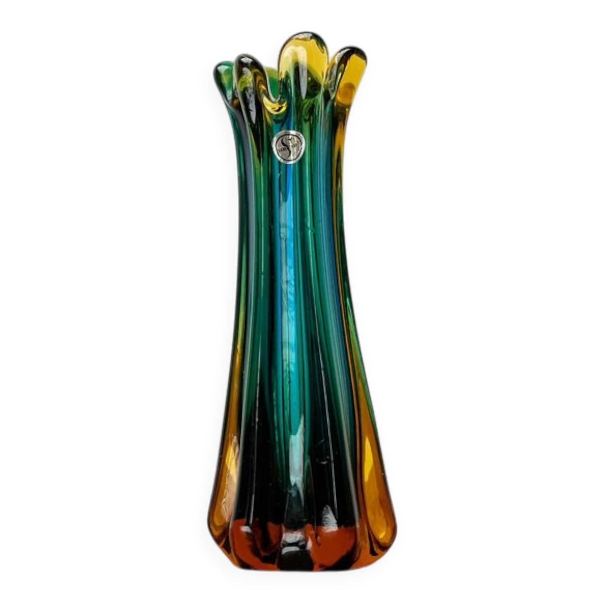 Italian Sommerso vase in Murano glass attributed to Flavio Poli for Seguso, 1970s.