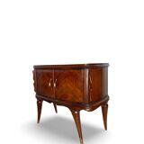 Tables de chevet plaquées en palissandre avec plateau en onyx vert