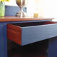 Vintage dark blue hand painted regency style buffet