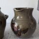 Le Rivet enamelled stoneware carafe and pot with herbarium motifs