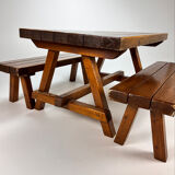 Table et de deux bancs, années 1960
