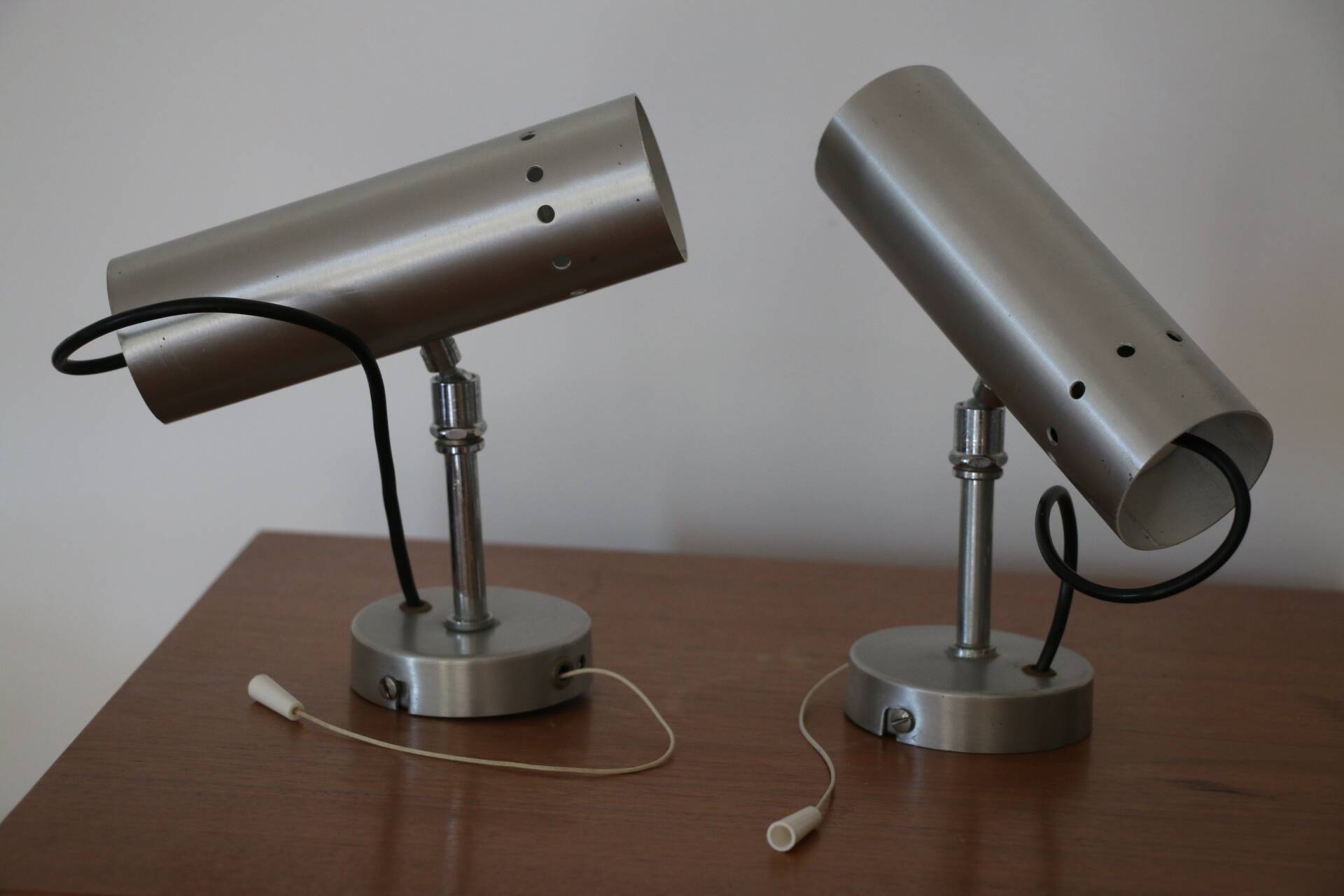 Brushed metal wall lights 1970 (tube)