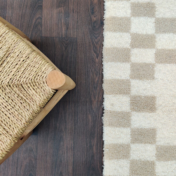 Tapis berbère carreaux crème 80x185 cm