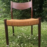 6 wooden and straw chairs, Scandinavian design Cees Braakman for Pastoe, 1960