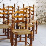 Set of 6 Dudouyt style chairs, 1950