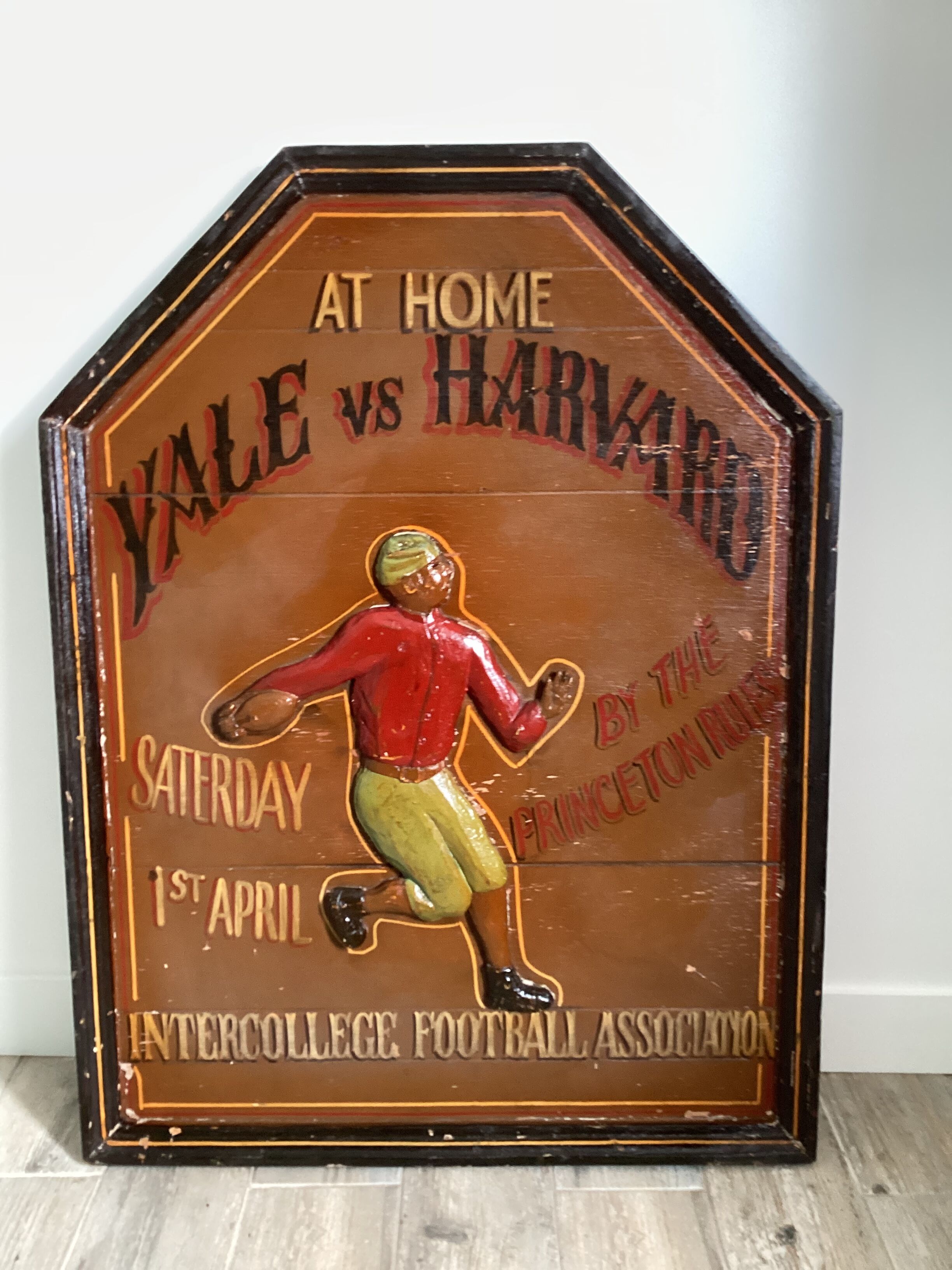 Wooden painting with relief