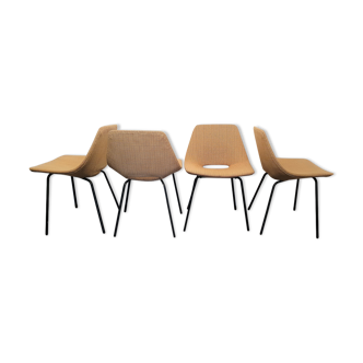 Suite of 4 chairs of Pierre Guariche model amsterdam . 1955