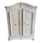 Armoire 2 portes peintes , Style Louis XIV, travail régional alsacien