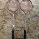 Pair old racket badminton odc wood sport vintage