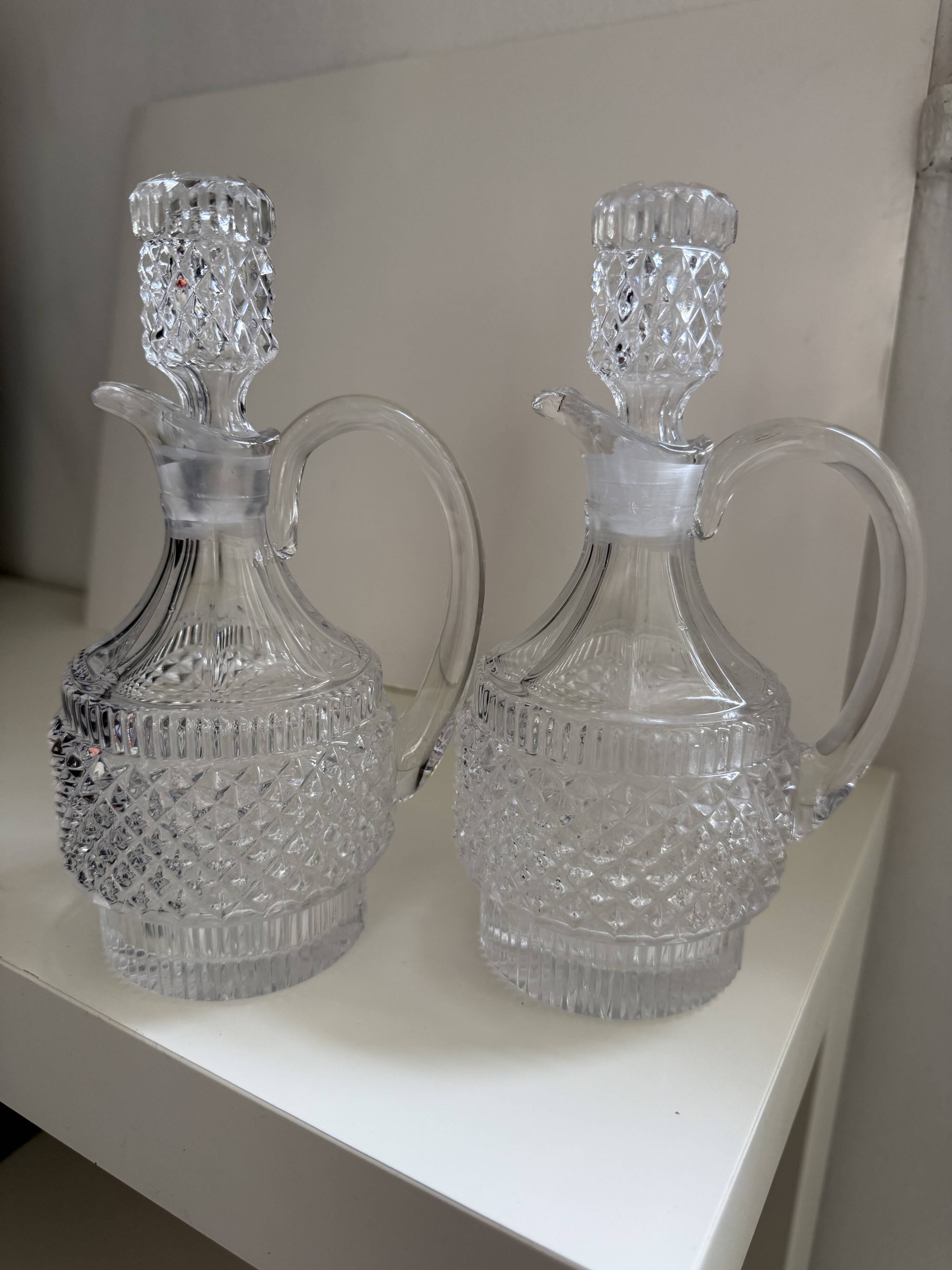 2 crystal carafes