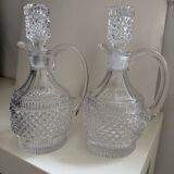 2 crystal carafes