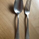Set of six cutlery with silver metal entremets