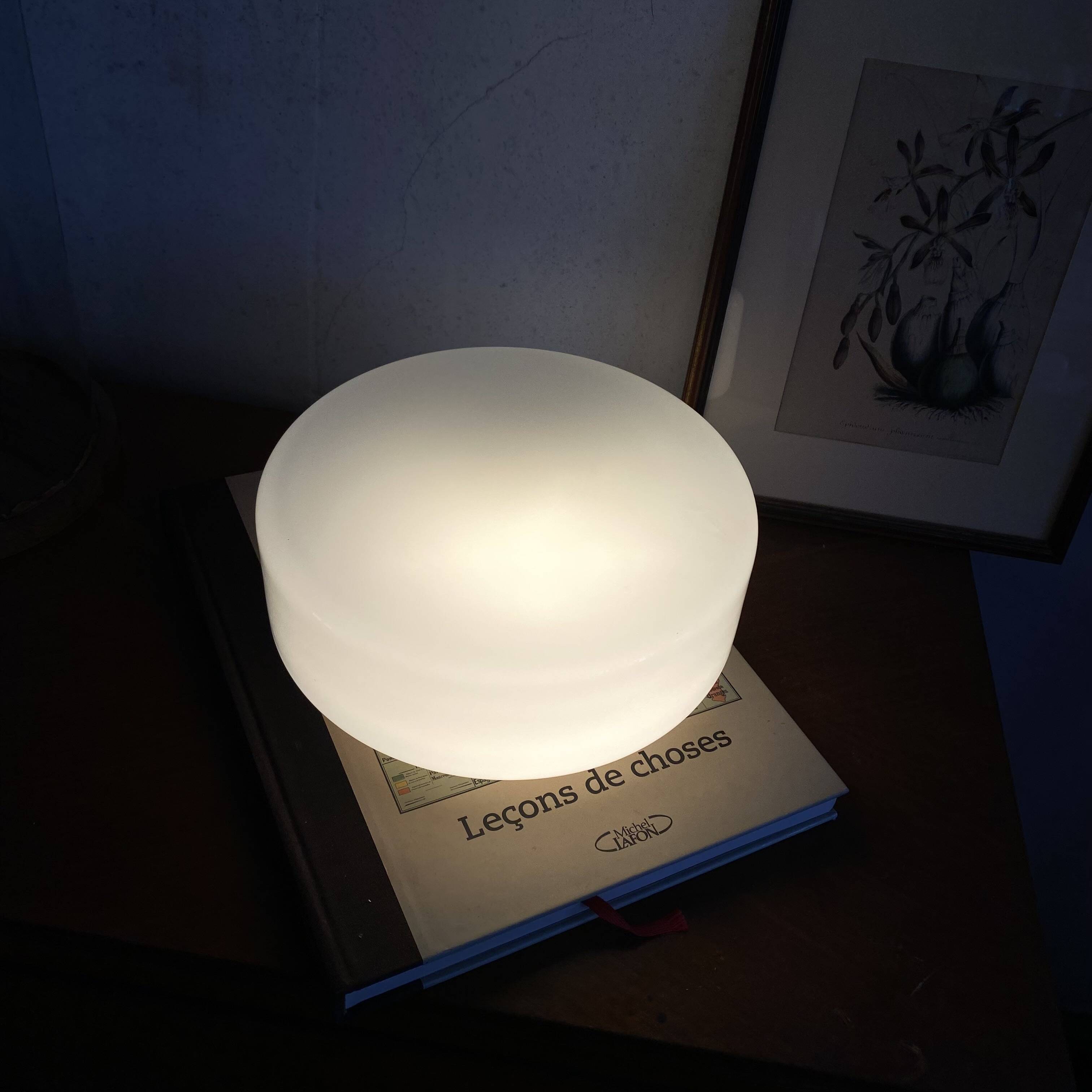 Large antique wall lamp with white opaline glass ceiling light 25 cm