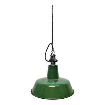 Industrial Green Enamel  Lamp, 1960s