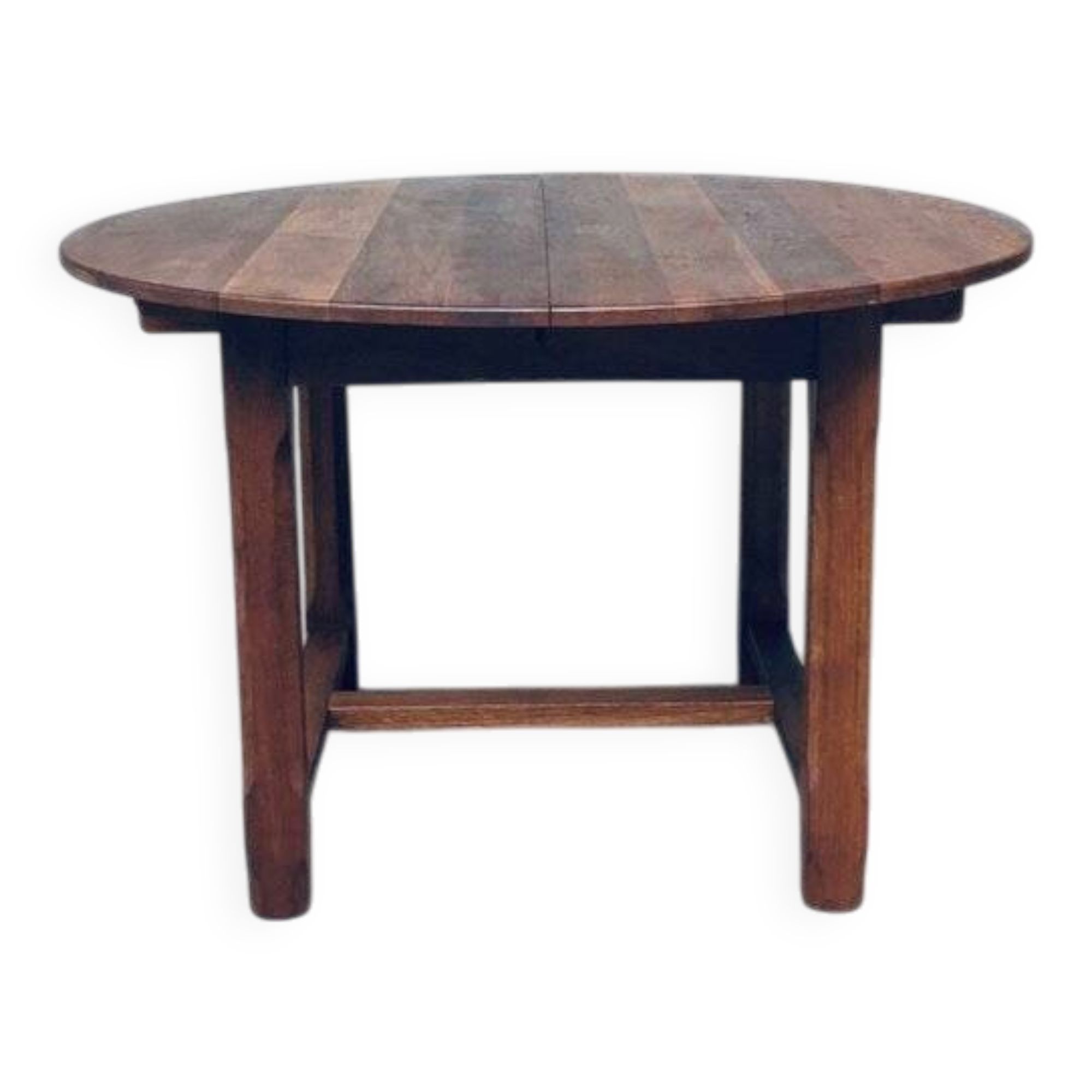 Popular Work Oak Extendable Dining Table, France, 1930s