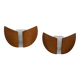 Pair of wood and glass wall lights from the 80s.